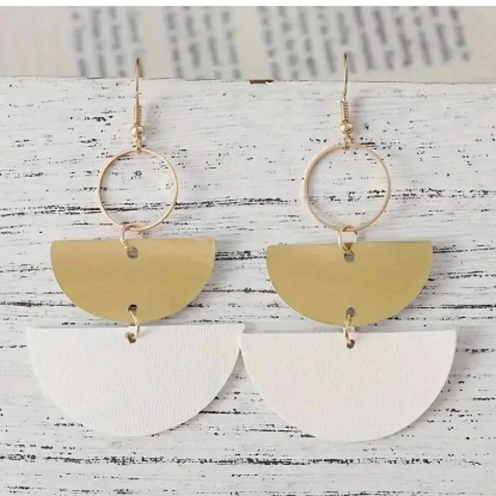 Vintage style brass coloured boho earrings